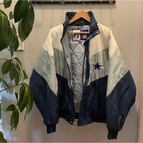 Dallas Cowboys XL Puffer Jacket | 90s Logo 7, Rare Vintage NFL Streetwear Retro - Picture 14 of 16